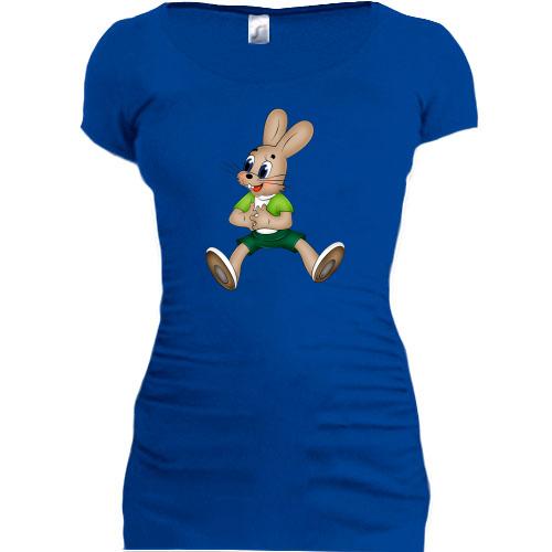 Подовжена футболка з веселим зайцем (Ну постривай!)