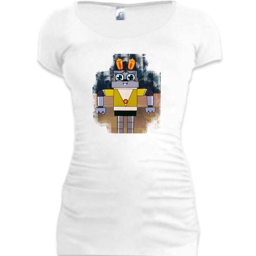 Подовжена футболка з роботом 
