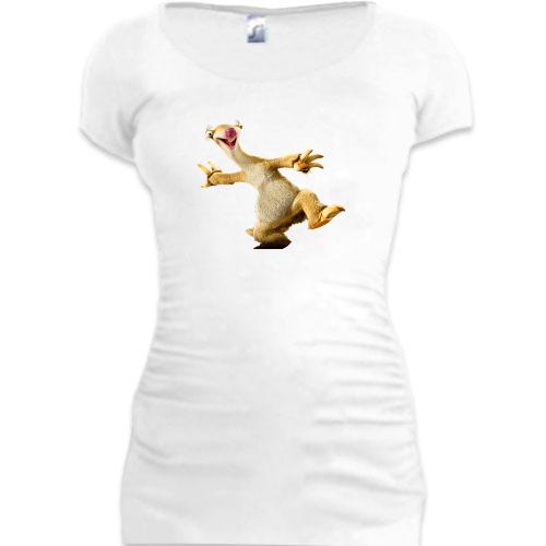 Подовжена футболка з лінивцем з мультфільму 