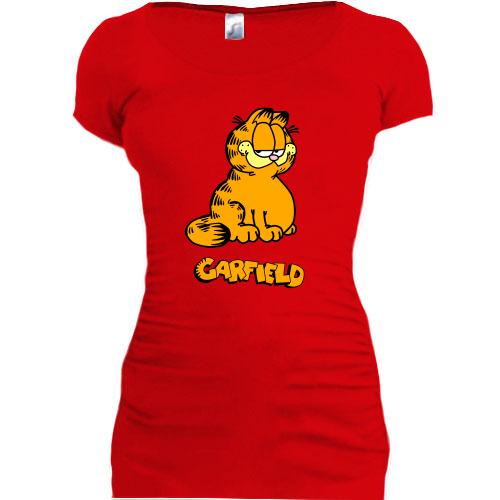 Подовжена футболка з котом Гарфілдом