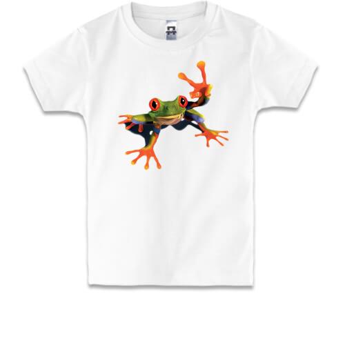 Детская футболка с яркой лягушкой