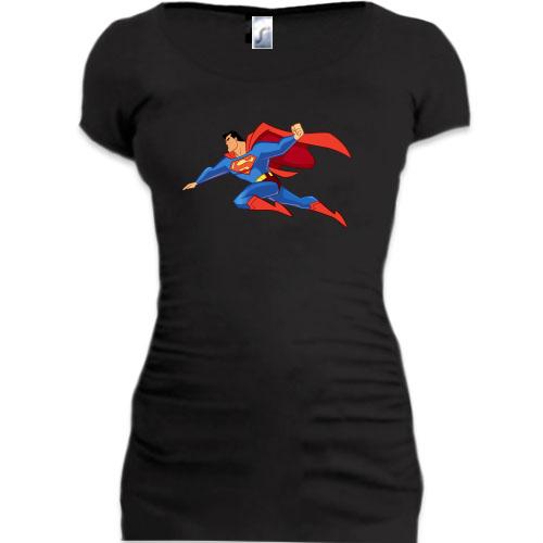 Подовжена футболка з суперменом що летить