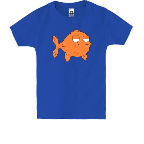 Детская футболка с грустной рыбой