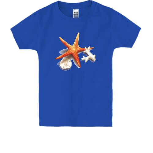 Детская футболка c морской звездой и кораллом