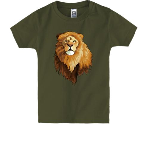 Детская футболка с рисованным львом
