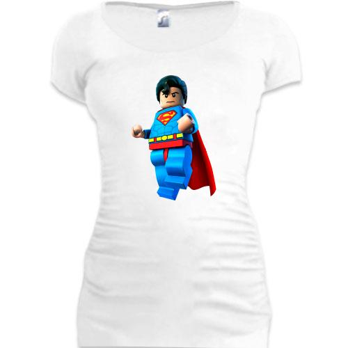 Подовжена футболка з лего-суперменом