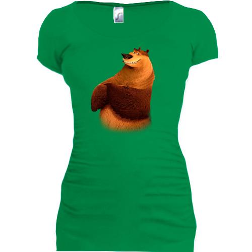 Подовжена футболка з ведмедем Бу