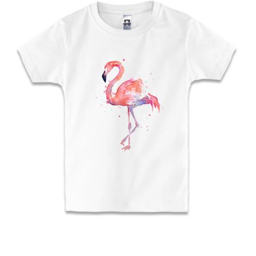 Детская футболка с акварельным фламинго