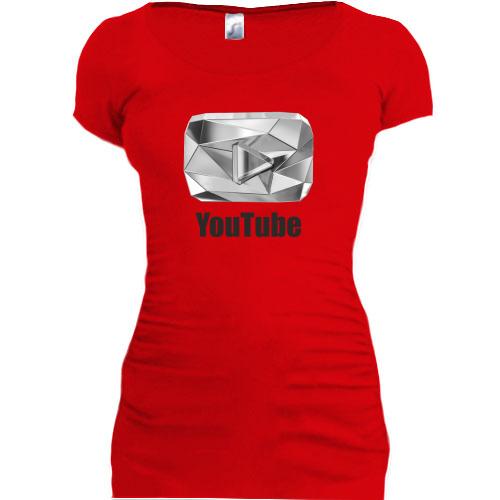 Подовжена футболка з діамантовим логотипом YouTube