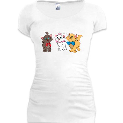 Подовжена футболка з трьома котами