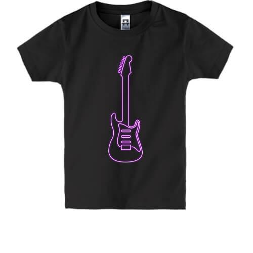 Детская футболка с неоновой гитарой