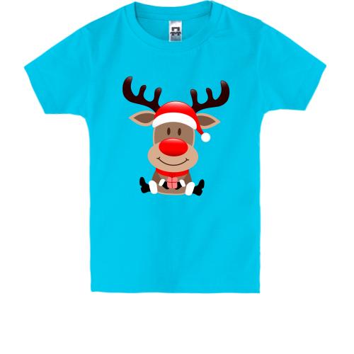 Дитяча футболка з оленем-помічником Санти