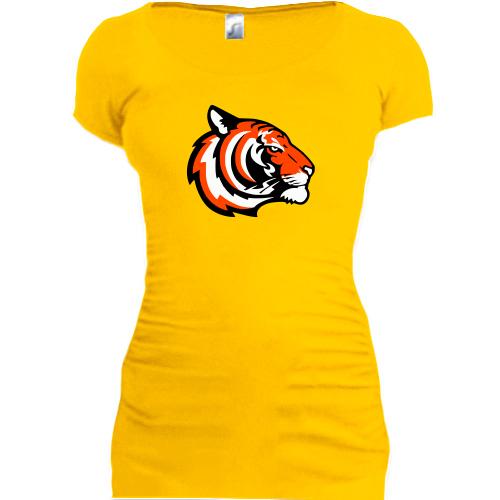 Подовжена футболка з тигром в профіль