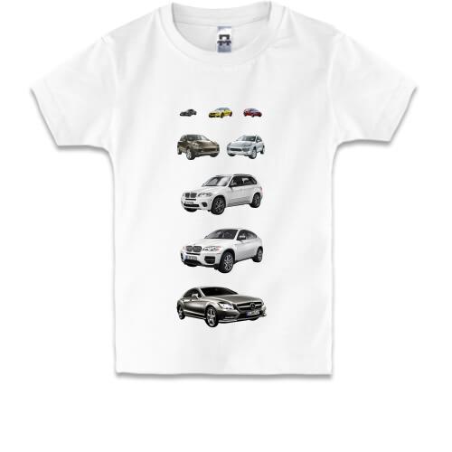Дитяча футболка з автомобілями 