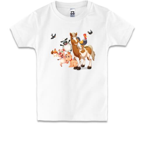 Дитяча футболка з тваринами з ферми