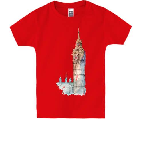 Детская футболка с достопримечательностями Лондона