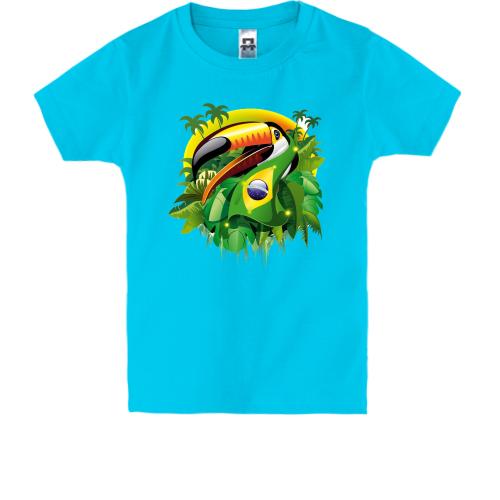 Детская футболка с бразильским попугаем