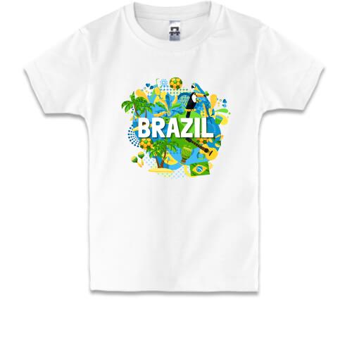 Детская футболка с бразильским колоритом и надписью 