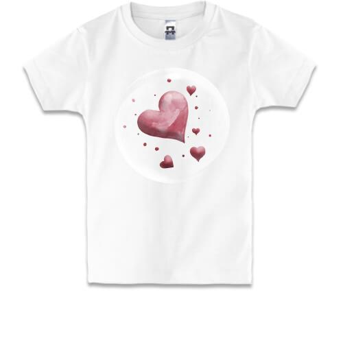 Дитяча футболка з об'ємними серцями
