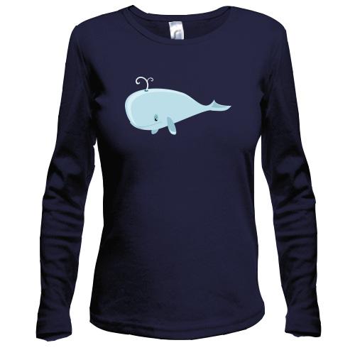 Лонгслив с иллюстрированным китом