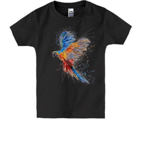 Детская футболка с порхающим попугаем