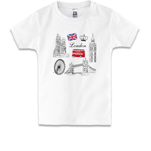 Детская футболка c Лондонскими достопримечательностями