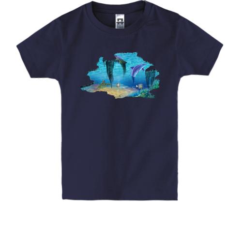 Детская футболка c изображением подводного мира