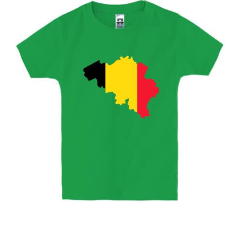 Дитяча футболка c картою-прапором Бельгії