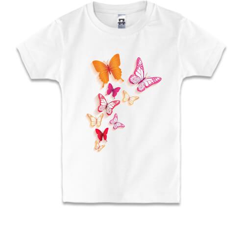 Детская футболка c бабочками