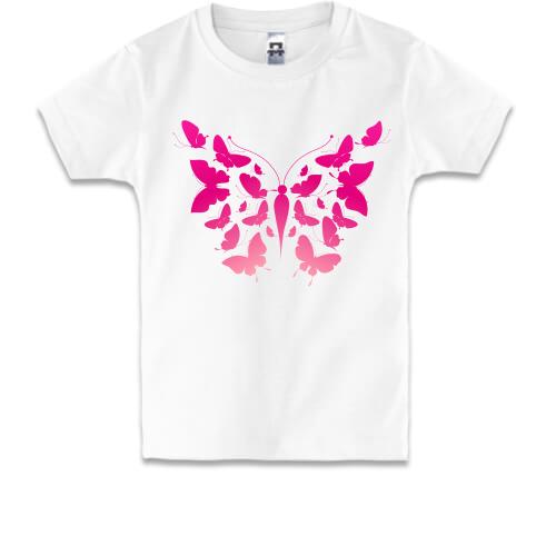 Детская футболка cо стаей бабочек