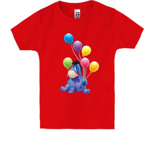 Детская футболка для именинника (с осликом и шариками)