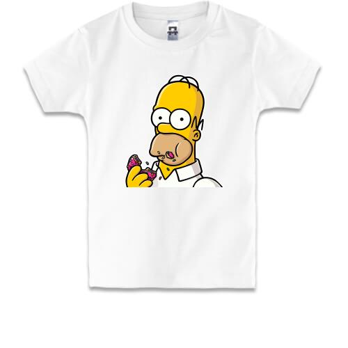 Детская футболка Гомер с Пончиком