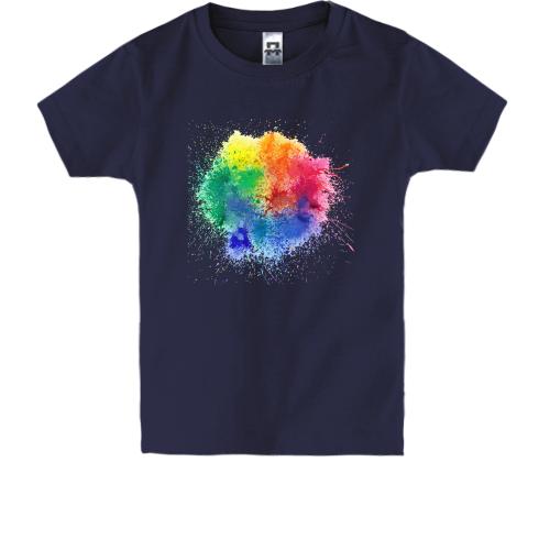 Детская футболка с изображением красочного взрыва