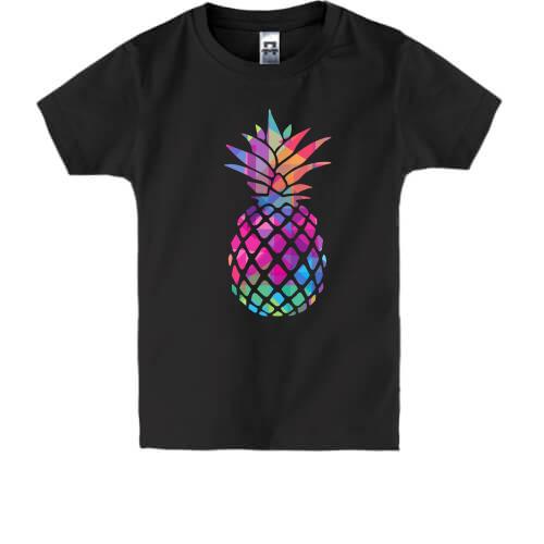 Детская футболка с разноцветным ананасом