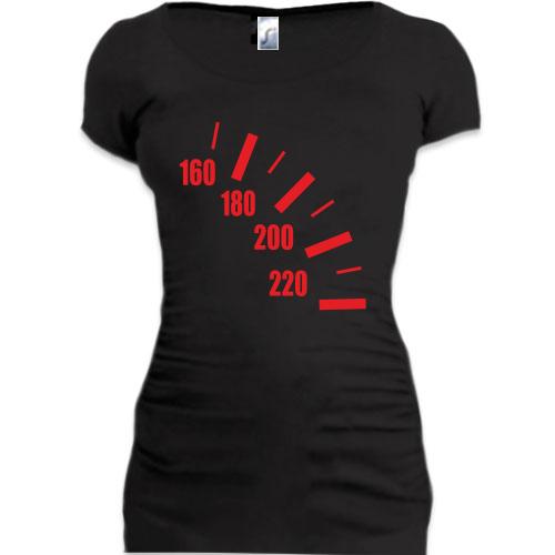 Женская удлиненная футболка спидометр (2)