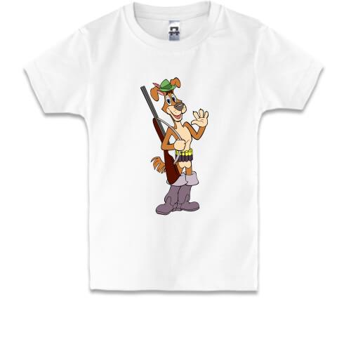Дитяча футболка з Шариком-мисливцем (троє з Простоквашино)