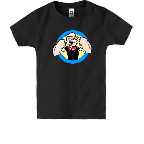 Детская футболка с изображением моряка Попая