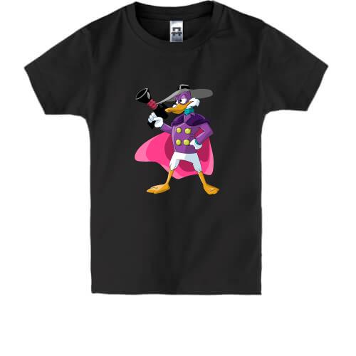 Детская футболка с изображением утки из м.ф. Чёрный плащ
