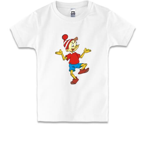 Дитяча футболка з танцюючим Буратіно
