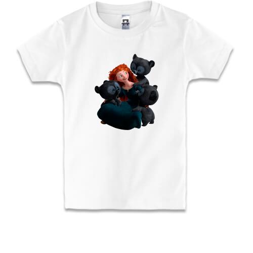 Детская футболка с Храброй сердцем и мишками
