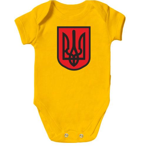 Дитячий боді з червоно-чорним гербом України