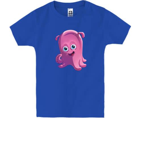 Дитяча футболка з фіолетовим восьминогом