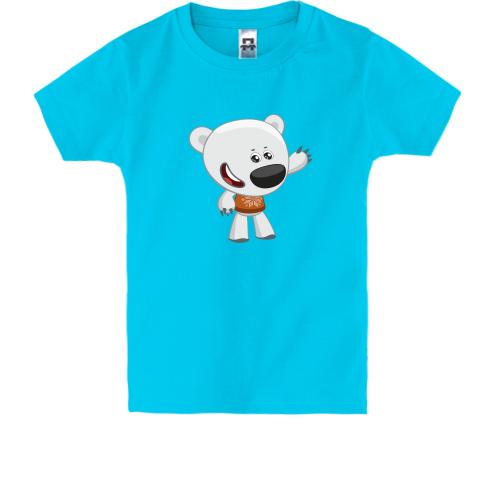 Дитяча футболка з ведмедиком в светрі