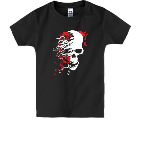 Дитяча футболка з черепом і трояндами 2