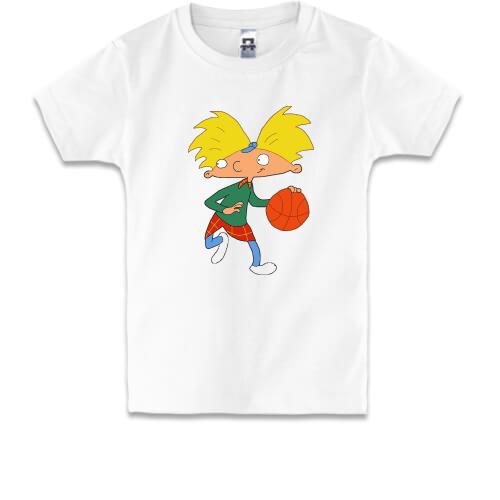 Дитяча футболка з Арнольдом і баскетбольним м'ячем