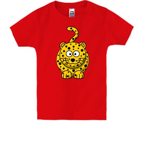 Детская футболка с улыбающимся леопардом