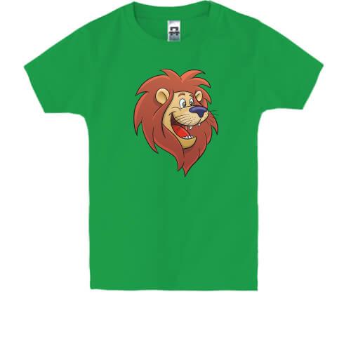 Детская футболка со смеющимся львом