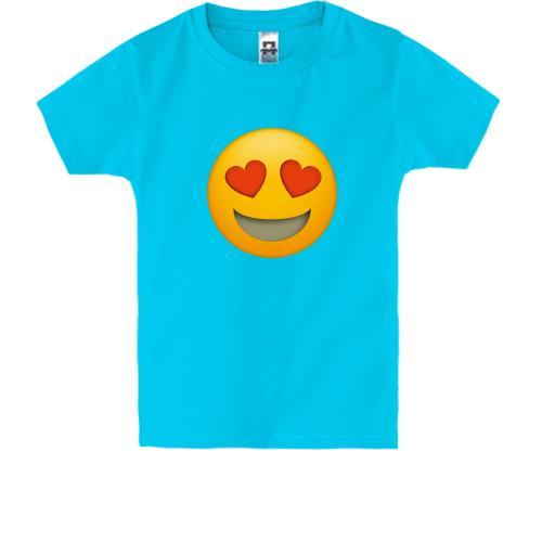 Детская футболка с влюбленным эмоджи