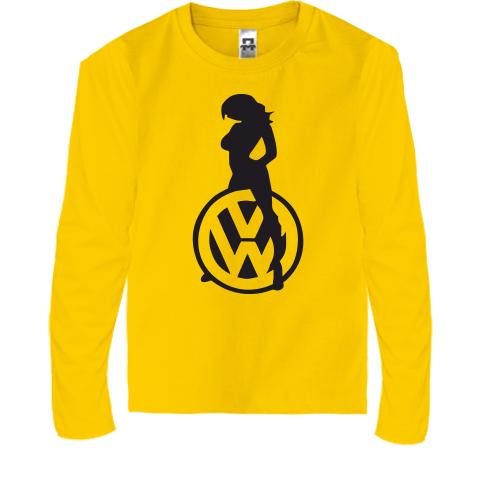 Дитячий лонгслів Volkswagen (лого з дівчиною)