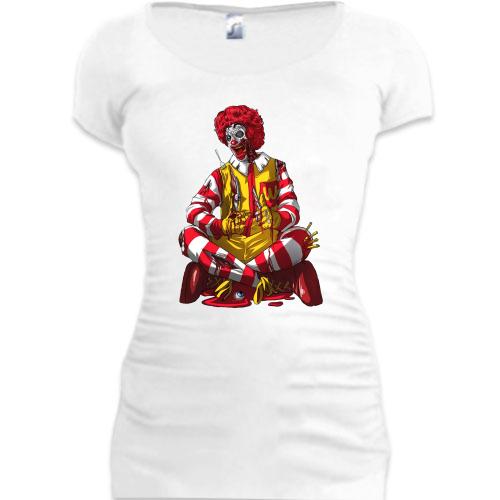 Подовжена футболка з клоуном-зомбі